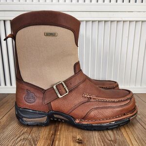 Georgia Boot 8" Athens Mens Sz 10.5W Dark Brown Waterproof Soft Moc Toe GB00245